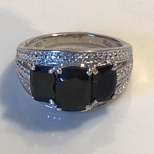 Genuine Thai Black Spinel Platinum/brass 4.25 cts